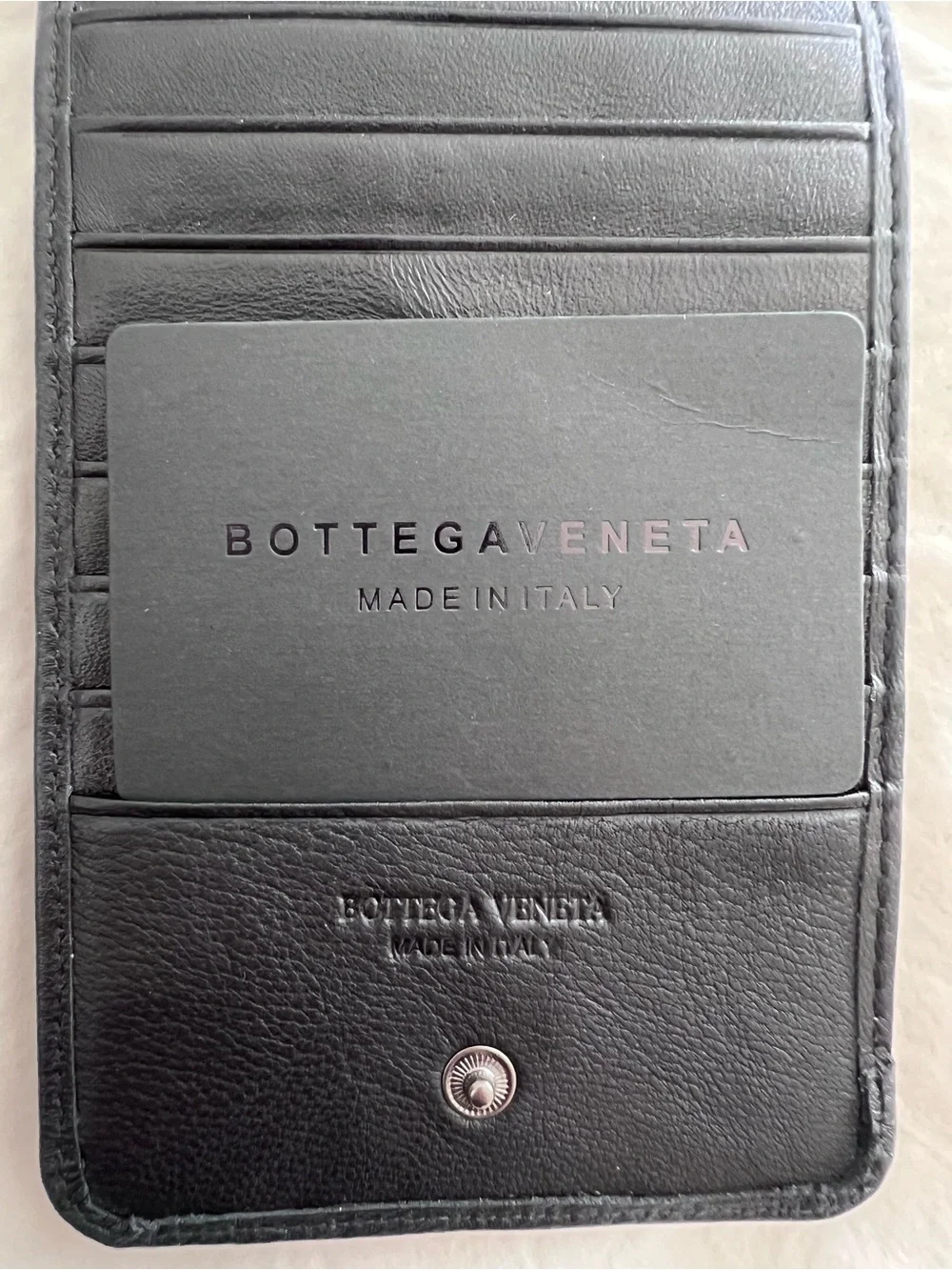 Bottega Veneta Black Intrecciato Leather Zip Pouch